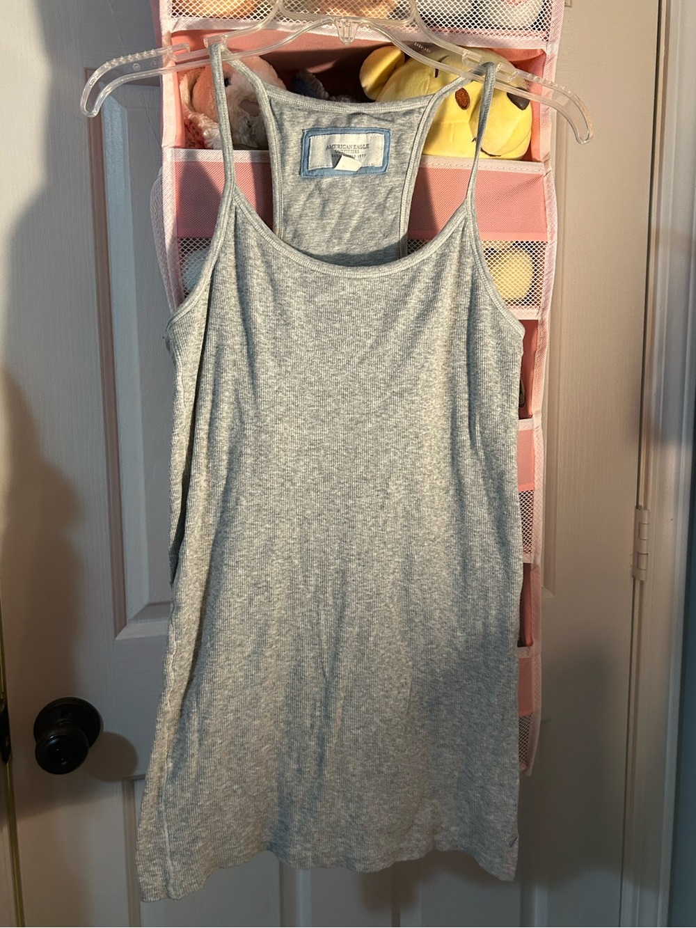 Y2K AMERICAN EAGLE OUTFITTERS GRAY RACER BACK TANK TOP
